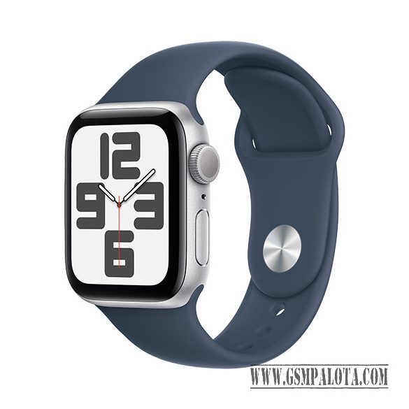 Apple Watch SE2 (2023) GPS 40mm Silver Aluminium Case with Sport Band M/L - Storm Blue