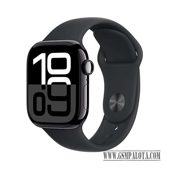 Apple Watch Series 10 GPS 42mm Jet Black Aluminium Case with Sport Band S/M - Black