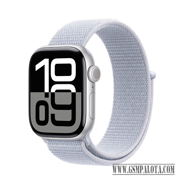 Apple Watch Series 10 GPS 42mm Silver Aluminium Case with Sport Loop - Blue Cloud