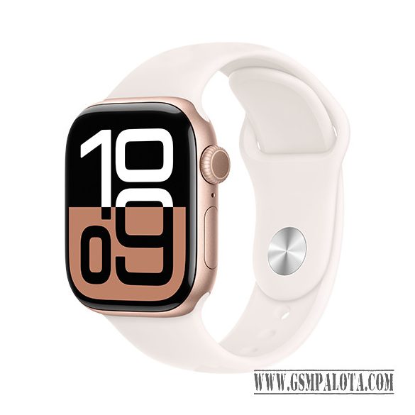 Apple Watch Series 10 GPS 42mm Rose Gold Aluminium Case with Sport Band S/M - Light Blush