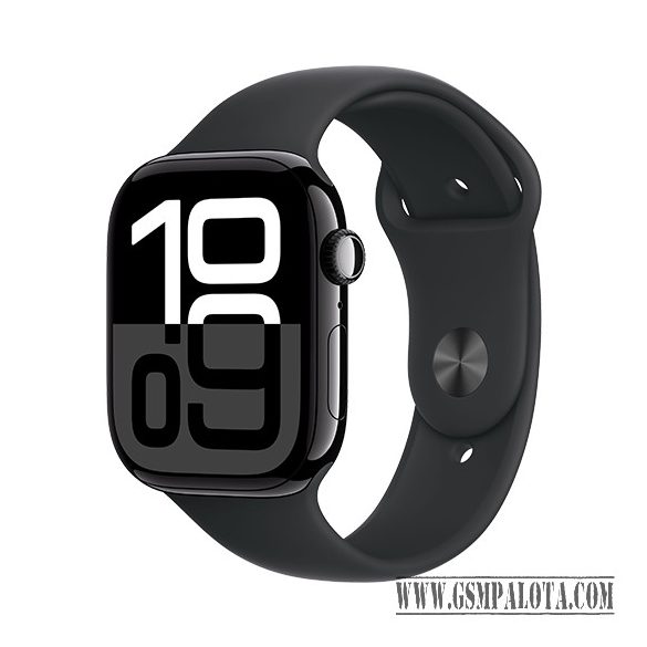 Apple Watch Series 10 GPS 46mm Jet Black Aluminium Case with Sport Band S/M - Black