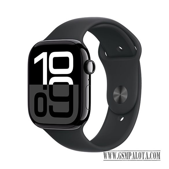 Apple Watch Series 10 GPS 46mm Jet Black Aluminium Case with Sport Band M/L - Black