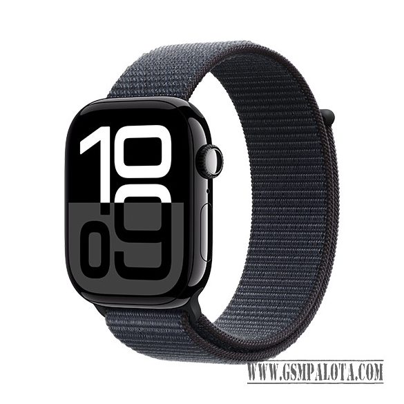 Apple Watch Series 10 GPS 46mm Jet Black Aluminium Case with Sport Loop - Black