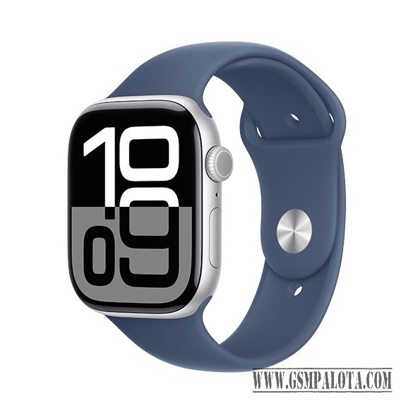 Apple Watch Series 10 GPS 46mm Silver Aluminium Case with Sport Band S/M - Denim