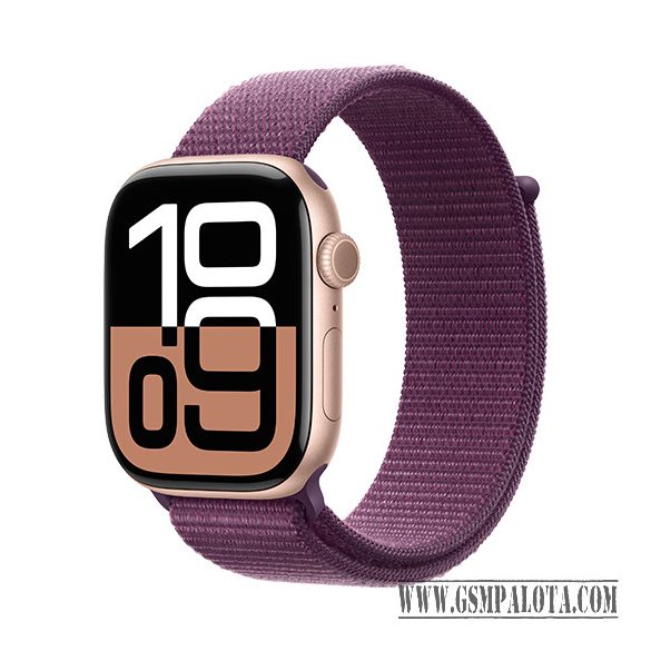 Apple Watch Series 10 GPS 46mm Rose Gold Aluminium Case with Sport Loop - Plum