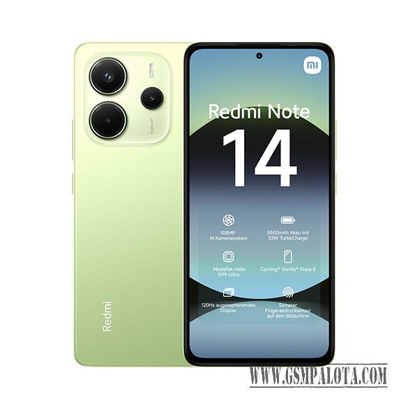 Xiaomi Redmi Note 14 4G Dual Sim 6GB RAM 128GB - Limezöld