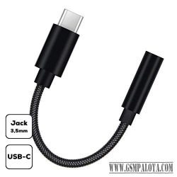 Átalakító adapter Type-C-ről Jack-e, Fekete