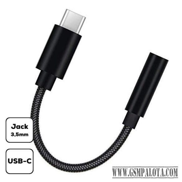 Átalakító adapter Type-C-ről Jack-e, Fekete