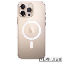   Apple iPhone 16 Pro Max MagSafe-rögzítésű szilikontok, átlátszó