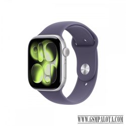 Apple Watch S11 GPS 46mm ezüst alutok, lila sport M/L