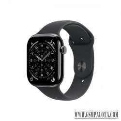   Apple Watch S11 Cellular 42mm szürke titántok, fekete sport M/L