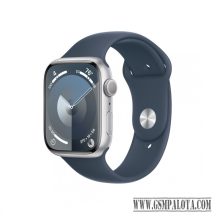   Apple Watch S9 45mm ezüst Alu tok,Sötétkék sport szíj (M/L)