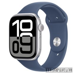   Apple Watch S10 GPS 46mm ezüst alumíniumtok, kék sport szíj M/L