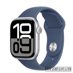   Apple Watch S10 Cellular 42mm ezüst alumíniumtok, kék sport M/L