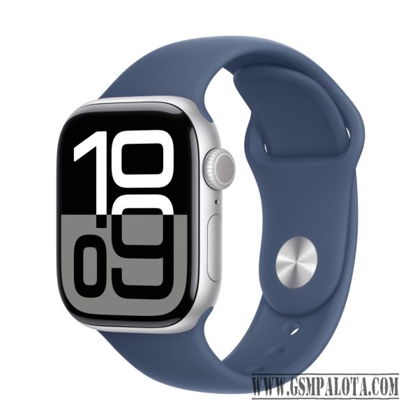 Apple Watch S10 Cellular 42mm ezüst alumíniumtok, kék sport M/L