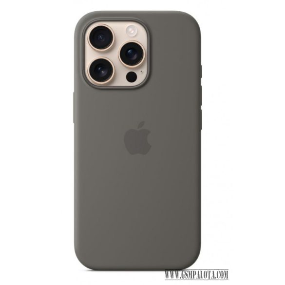 Apple iPhone 16 Pro MagSafe rögzítésű szilikontok, kőszürke