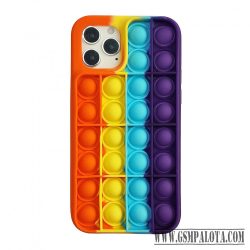 Buborékos szilikon tok,iPhone 13 Pro,Narancs/Sárga