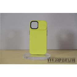 iPhone 14 TPU+PC csúsz. kameravédős tok,Sárga