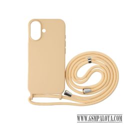   iPhone 16  TPU+PC fesztiváltok, édesbarack azonos színű nyakbaak