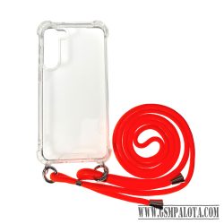Sam A14 5G/4G TPU+PC Átlát.tok,Narancssár. zsinórr