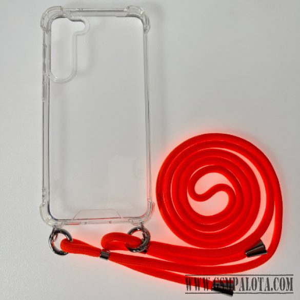 Sam S24 Ultra TPU+PC Átlát.tok,Narancssár. zsinórral