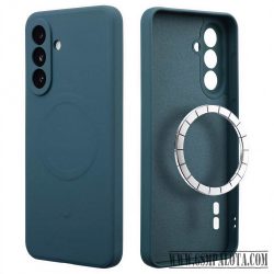 Samsung A37 mágneses szilikon tok, Kék