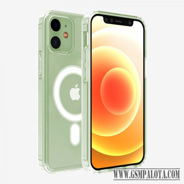 iPhone 13 TPU+PC mágneses szilikon tok, Átlátszó