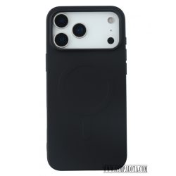 iPhone 17 Pro Max mágneses szilikon tok, Fekete