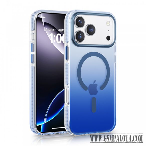iPhone 17 Pro Max mágneses tok, Kék-átlátszó