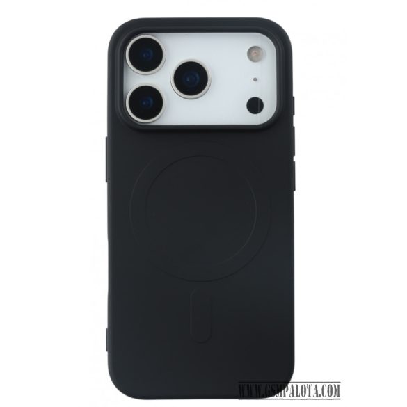 iPhone 17 Pro mágneses szilikon tok, Fekete
