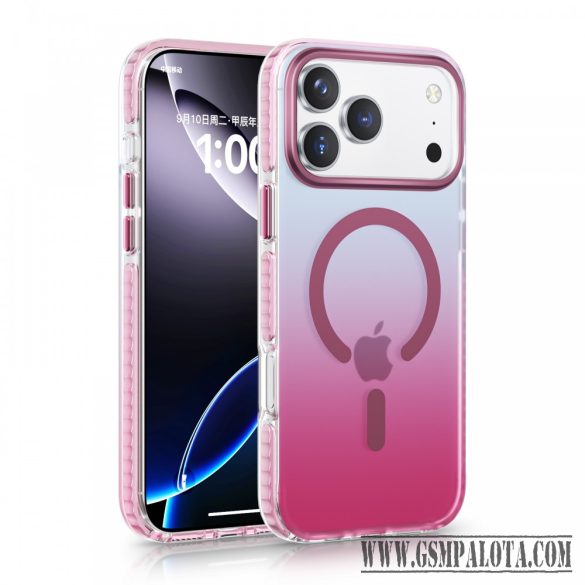 iPhone 17 Pro mágneses tok, Pink-átlátszó