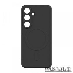 Samsung S26 TPU+PC mágneses szilikon tok, Fekete