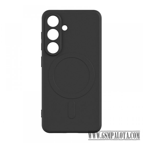 Samsung S26 TPU+PC mágneses szilikon tok, Fekete