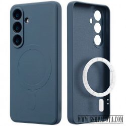 Samsung S26 TPU+PC mágneses szilikon tok, Sötétkék
