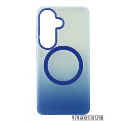 Samsung S26 mágneses tok, Kék-Átlátszó