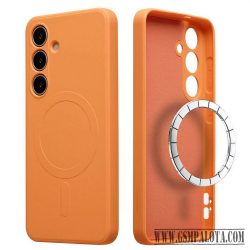 Samsung S26 TPU+PC mágneses szilikon tok, Narancs