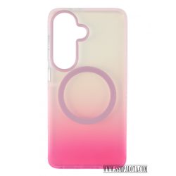Samsung S26 mágneses tok, Pink-Átlátszó