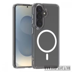 Samsung S26 TPU+PC mágneses szilikon tok, Átlátszó