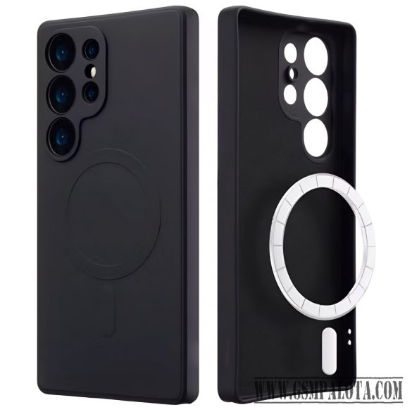 Samsung S26 Ultra TPU+PC mágneses szil tok, Fekete