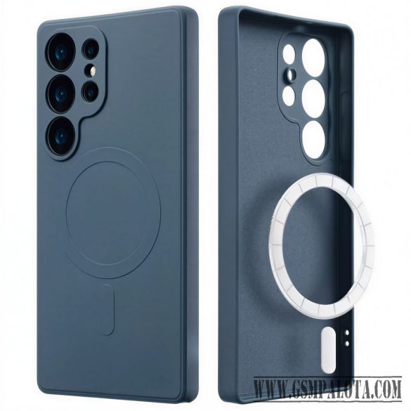 Samsung S26 Ultra TPU+PC mágneses szil tok, Sötétkék
