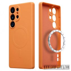 Samsung S26 Ultra TPU+PC mágneses szil tok, Narancs
