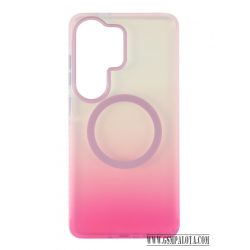 Samsung S26 Ultra mágneses tok, Pink-Átlátszó