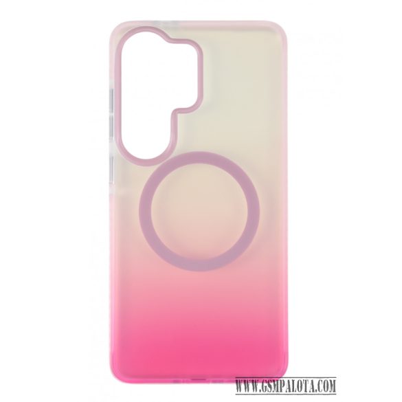 Samsung S26 Ultra mágneses tok, Pink-Átlátszó