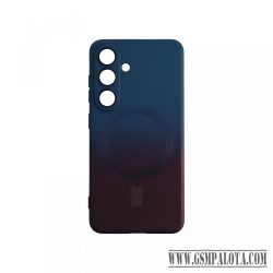 Samsung S25 mágneses design tok, Sötétkék-Pink