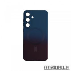Samsung S25 Plus mágneses design tok, Sötétkék-Pink