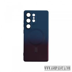 Samsung S25 Ultra mágneses design tok, Sötétkék-Pink