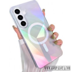 Samsung A37 mágneses gyémántmintás tok, Átlátszó