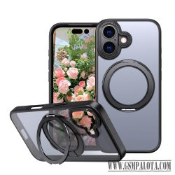 iPhone 17 mágneses 360° forgatható tok, Fekete