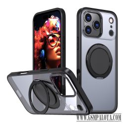 iPhone 17 Pro Max mágneses 360° forgatható tok, Fekete