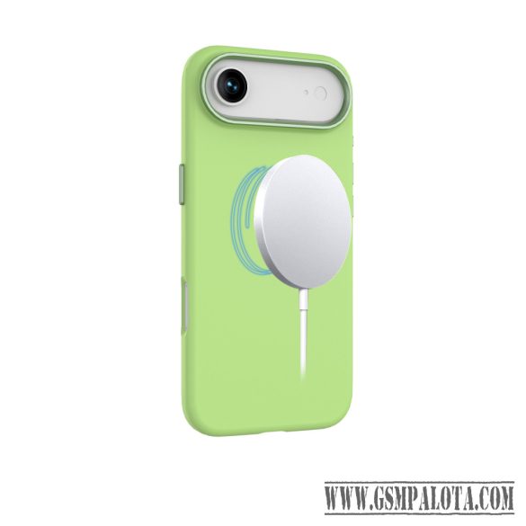 Mágneses puha szilikon tok, iPhone  Air, Neonzöld